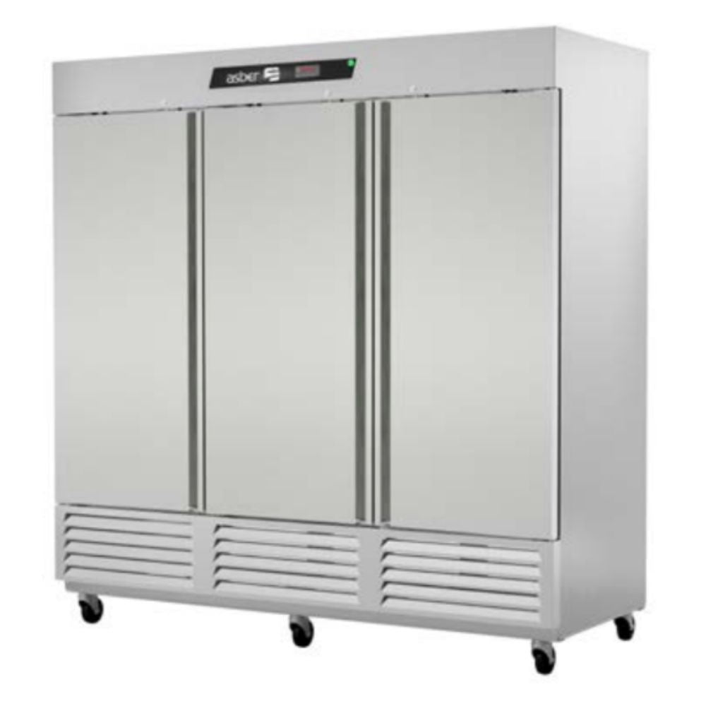 REFRIGERADOR ASBER ARR-72-H HC | Refrigerador Exhibidor Vertical | 72 Pies Cúbicos | 3 Puertas Solidas | Acero Inoxidable | Bar Tiendas Carnicería Abarrotes Lácteos Industrial Cocina Cremería Comercios Insumos Hotel Panadería Refresquero Latas Bar Tiendas Bistro Restaurante Carnicería Abarrotes 