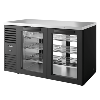 Refrigerador Bajo Barra True TBR60-PTSZ1-L-B-GG-GG-1, en acero inoxidable.