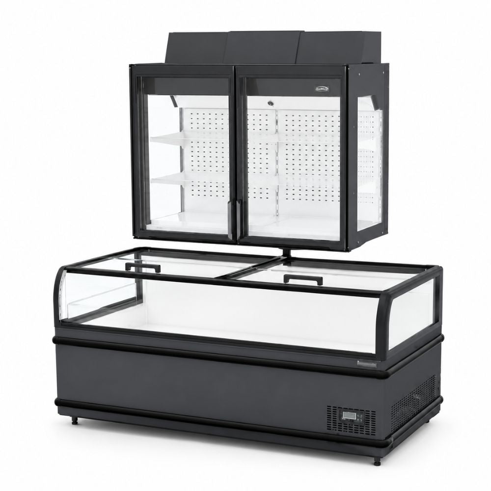 Refrigerador Congelador Vertical Crt UPD1400FV 200-088-031, exhibidor dual.