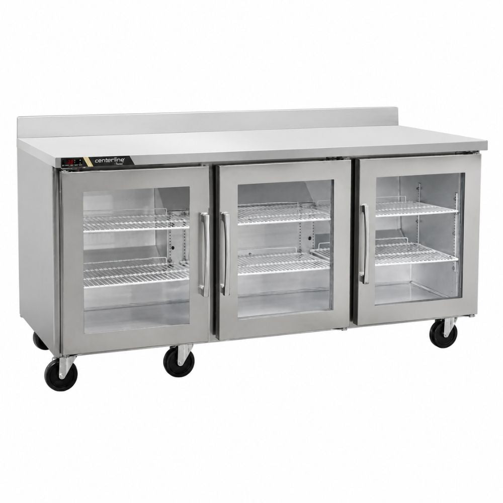 Refrigerador Mesa de Trabajo Centerline CLUC-72R-GD-WTRRR, 18.80 pies cúbicos, en acero inoxidable.
