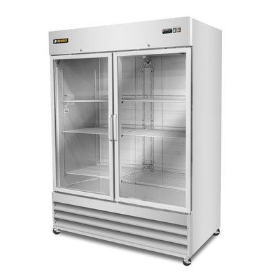 REFRIGERADOR RHINO REVECRI-47 | Refrigerador Vertical | 2 Puertas Cristal | Capacidad: 41.3 Pies Cúbicos | Cocina Hotel Restaurante