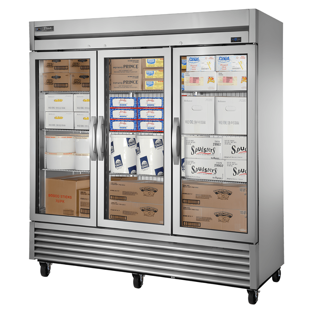 Refrigerador TS-72FG-HC~FGD01, refrigerador vertical, en acero inoxidable.