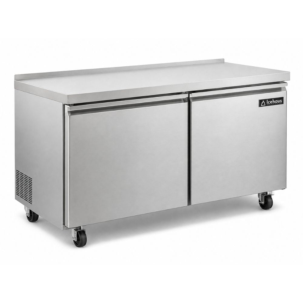 Refrigerador Bajo Barra Icehaus RBB-2P-SS-02, en acero inoxidable.