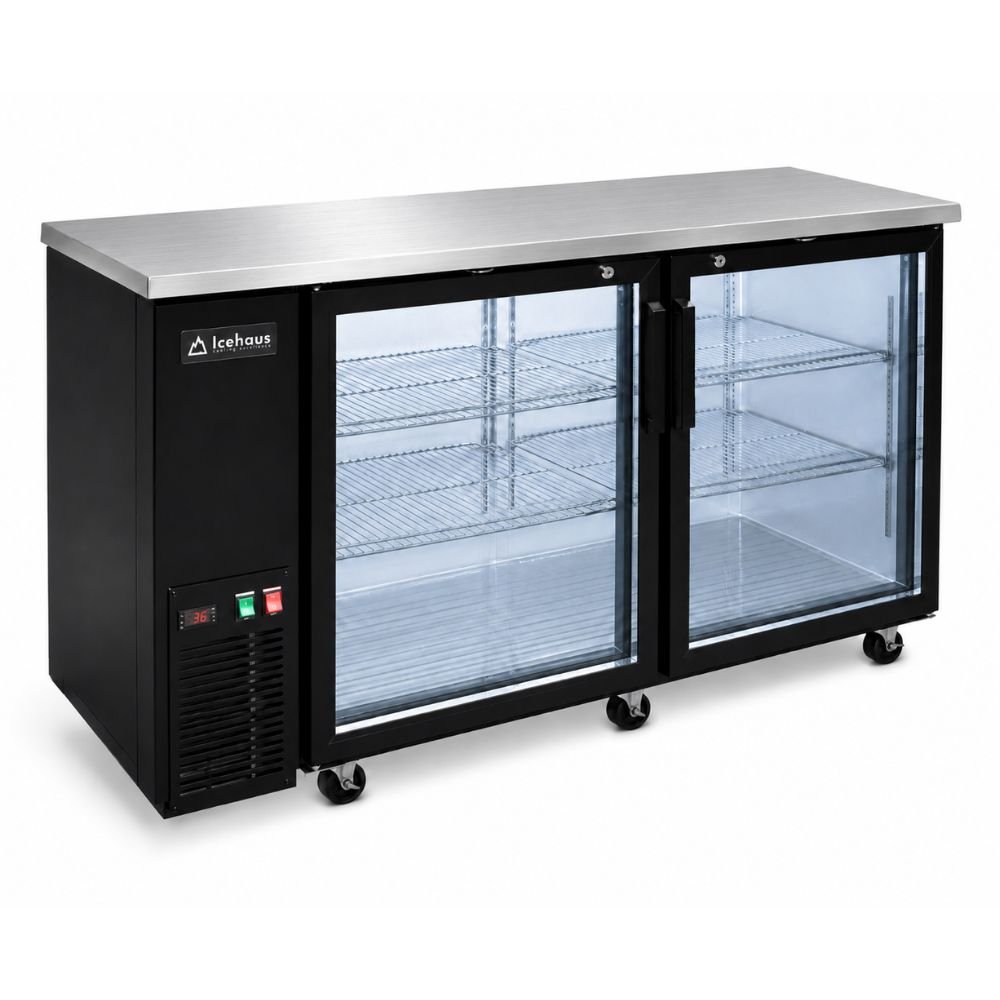Refrigerador Contra Barra Icehaus CBR-2PC-SS-02, en acero inoxidable.