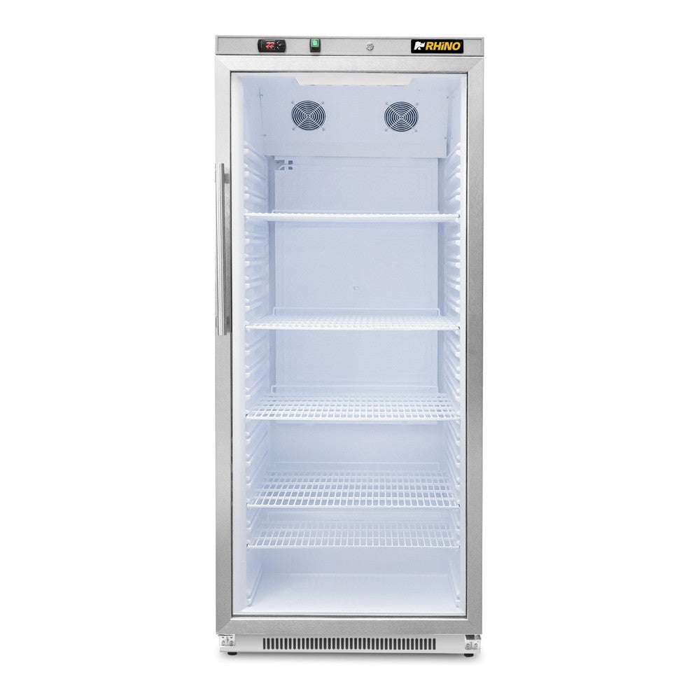 REFRIGERADOR RHINO REVEAB-19C | Refrigerador Vertical | 1 Puerta Cristal | Capacidad 20 Pies Cúbicos | Tienda Cafetería Restaurante