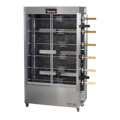 Rosticero Gastromaq AF30G2, en acero inoxidable.