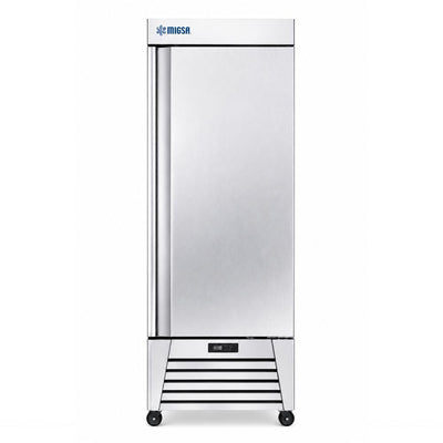 Refrigerador Migsa UR-27C-1, 650 litros, en acero inoxidable.