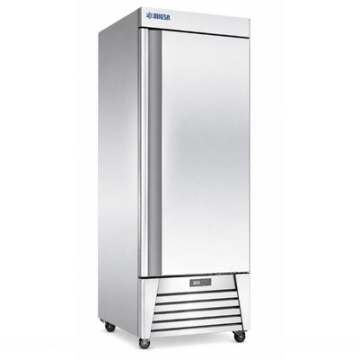 Refrigerador Migsa UR-27C-1, 650 litros, en acero inoxidable.