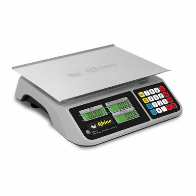 BÁSCULA RHINO BAR-10 | Báscula de Mostrador | 60 Kg | Plato Acero Inoxidable | Tianguis Restaurante Carnicería Carne Ferretería Verduras Frutas Cremería Cocina Comedor Industrial Tienda Abarrotes