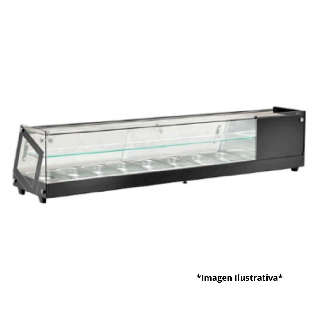 San Son SSVRS-55L-2 Vitrina Refrigerada para Sushi Restaurante Ambientada