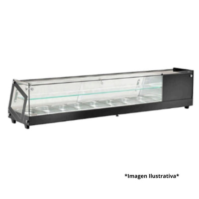 San Son SSVRS-55L-2 Vitrina Refrigerada para Sushi Restaurante Ambientada
