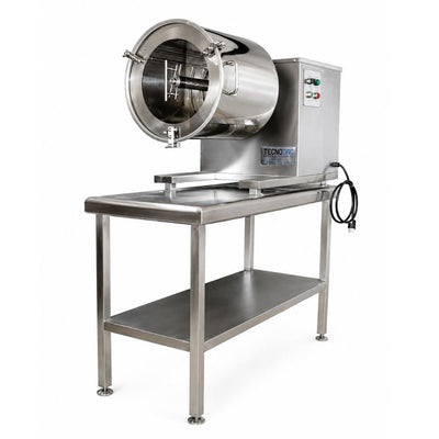 Tecnodac D-100, deshebradora continua con mesa, en acero inoxidable.