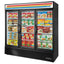 True GDM-72F-HC~TSL01 Congelador Exhibidor Vertical 3 Puertas Cristal 12 Parrillas -  - True - KitchenMax Store