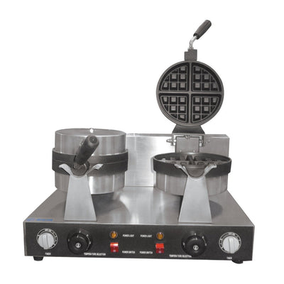 Migsa Uwbx-2 Wafflera Belga Giratoria Doble Eléctrica Acero Inoxidable 120 V, 2 platos.
