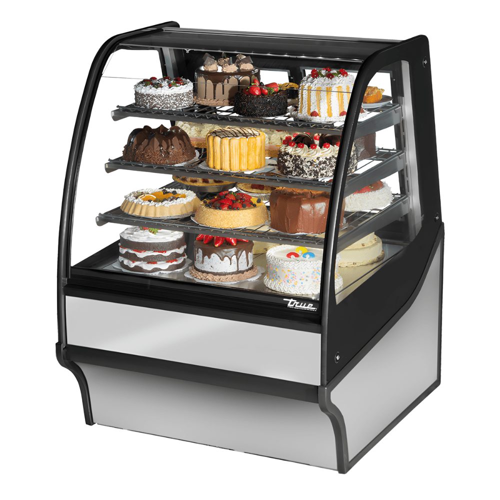 Vitrina Exhibidora True TDM-R-36-GE/GE-S-S, vitrina exhibidora refrigerada, en acero inoxidable.