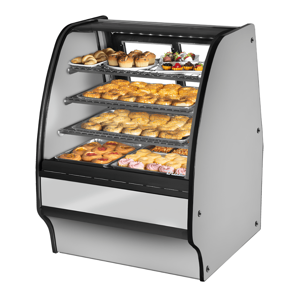 Vitrina Exhibidora True TGM-DC-36-SC/SC-S-S, en acero inoxidable.