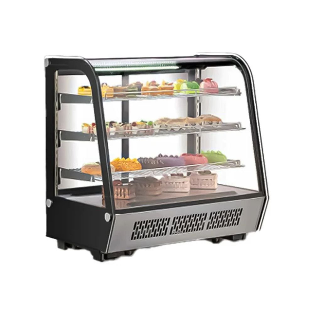 VITRINA MIGSA CW-295R | Vitrina Refrigerada de Exhibición | Cristal Curvo | Negocio Pastelería Panadería Pasteleria Reposteria Negocio Alimentos Pasteles Panes Exhibición Industrial Carnicería Cremería