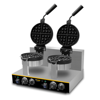 Wafflera Rhino WABE-2400, wafflera belga doble, en acero inoxidable.