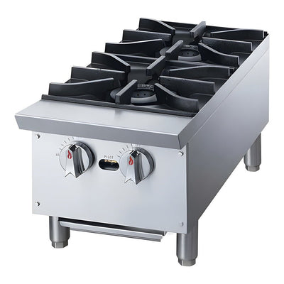 Parrilla Migsa XRB-2-MG, parrilla 2 quemadores, en acero inoxidable.