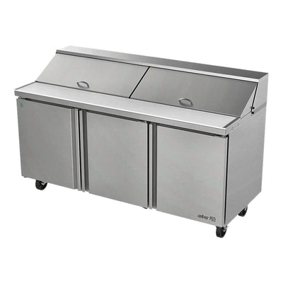 Mesa Refrigerada Asber APTS-72-18-D2 P Hc, ensaladas, en acero inoxidable.