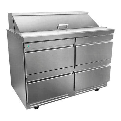 Mesa Refrigerada Asber APTS-48-12-D2 P Hc, ensaladas, en acero inoxidable.