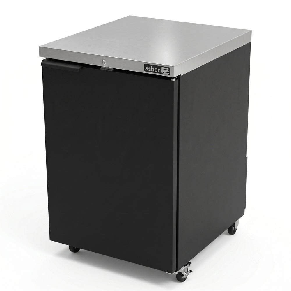 Refrigerador Contra Barra Asber ABBC-23 G Hc, en acero inoxidable.