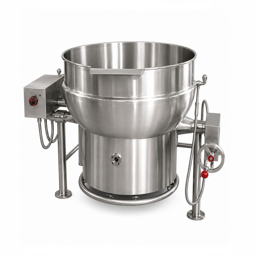 Marmita Madipsa M80GV de volteo a gas, 80 litros, acero inoxidable 304, para cocina industrial, restaurantes, comedores y hospitales