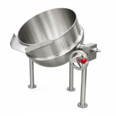 Marmita Madipsa M625VF fija a vapor, 625 litros, acero inoxidable 304, para hospitales, universidades y comedores institucionales con línea de vapor