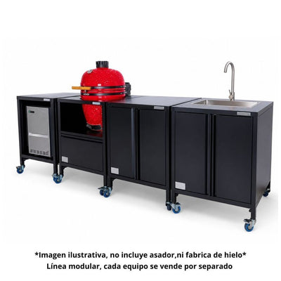 Mesa para Kamado Torrey MKT-76 CQHKC026047, mesa para asador kamado con tarja, en acero inoxidable.