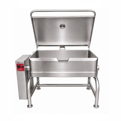 Sartén Madipsa S60E eléctrico, 60 litros, 9 kW 220V trifásico, acero inoxidable 304, tapa embisagrada, volteo automático para restaurantes y cocina industrial
